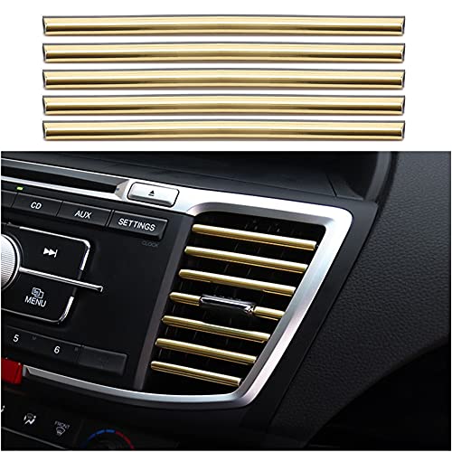 10Piezas Molduras de interiores de coche de decoración, tiras de molduras Línea decorativa accesorios de interiores de coche Tira de rejilla de ventilación de aire