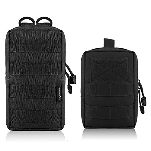 2 bolsas de cintura tácticas Molle, bolsa de utilidad, bolsa multifunción EDC para colgar accesorios