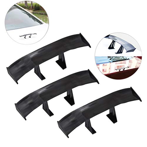 3pz Universal Coche Mini Spoiler Ala, Creatiees Auto Coche Cola Ala| Mini Auto Carbón Fibra Textura Decoración Sin Perforación Cola Decoración, 6,7 Zoll(Schwarz)