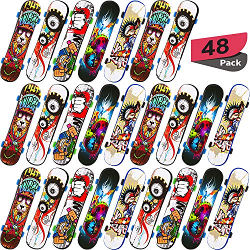 48 Piezas Mini Monopatines Patinetas Dedo Accesorios de Entrenamiento Deportivo de Favores de Fiesta de Movimiento de Dedos Creativos, Estilo Aleatorio