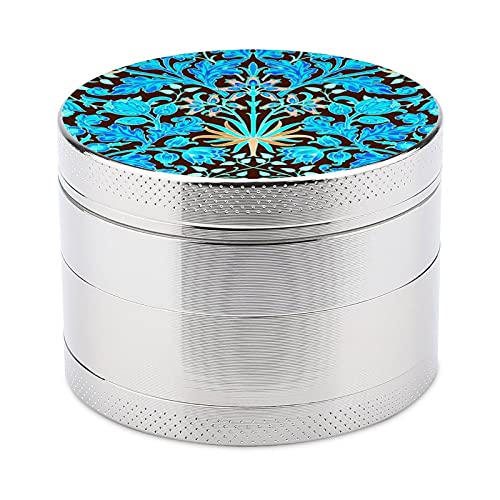 Abrader,Pepper and Salt Metal Abrader,Mini molinillo manual de especias multifuncional cocina William Morris Hyacinth Print Aqua and Brown