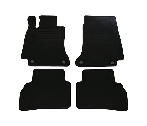 Alfombrillas negras VD177 para todo tipo de clima, sin olor, terciopelo, 4 piezas, accesorios para el coche compatibles con Mercedes-Benz Clase C W205 Saloon S205 T-Modell Estate 2014 2015 2016 2017-