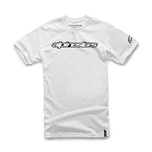 Alpinestar Wordmark tee Camiseta de Manga Logo de Corte Moderno, Hombre, White, M