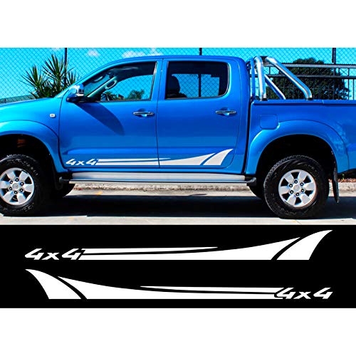 Auto Pegatinas de Calcomanías Body Stripe Lateral, para camioneta Nissan NAVARA Mitsubishi L200 Triton, Falda Lateral de Puerta de Coche Vinilo 4x4 calcomanía decoración de carrocería