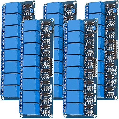 AZDelivery 5 pcs 8 Canales Modulo Rele 5V con Optoacoplador Low-Level-Trigger compatible con Arduino con E-Book incluido!