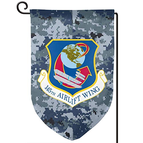 Banner Flag,Bandera De Jardín Al Aire Libre del ala del Puente Aéreo 145 De La Guardia Nacional Aérea, Banderas Impresionantes del Jardín del Hogar para La Decoración De Bienvenida,45.7x32cm