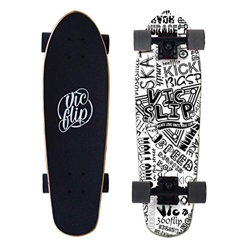 Betty Monopatín Pro Complete Cruiser para Adultos, niños y Adolescentes, Tablas de Surf de 7 Capas Maple Highway Brush Street Trick Board con Ruedas de PU de Alto Rebote 95A Cojinete ABEC-9, 70 × 20