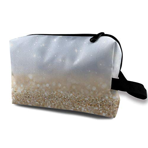 Bolsa de cosméticos Bolso portátil Partículas Brillantes Bolsa de Maquillaje Grande Bolsa Organizador de cosméticos para Mujeres