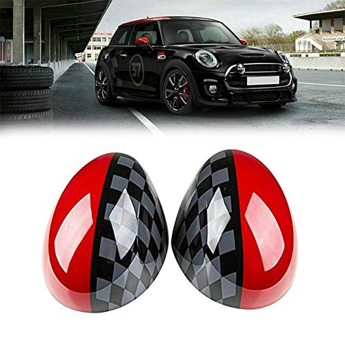 BTOEFE Cubiertas del Espejo del Estilo de JCW del Lado de la Puerta de Coche, para Mini Cooper R55 R56 R57 R58 R60 R61-1