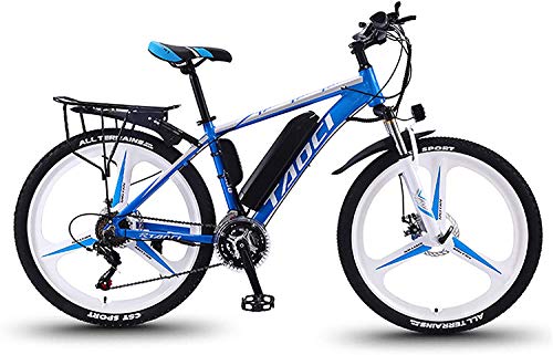 BWJL Bicicletas eléctricas para los Adultos, en Bicicletas de aleación de magnesio Ebikes de Tierra, 26"batería extraíble 350W 36V 13Ah Litio-Ion Ebike Montaña Hombres,Azul,8Ah50Km