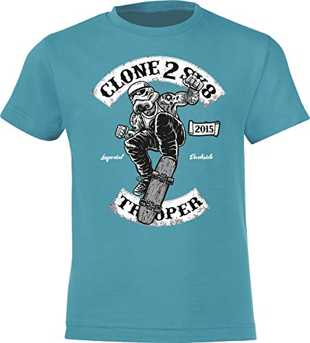 Camiseta: Skate Trooper - Monopatín - T-Shirt para jóvenes Skaters - Regalo Niños Niño Niña - Skateboard Deporte Pijama Outdoor - Cumpleaños Navidad Mono Patinar (134/146)