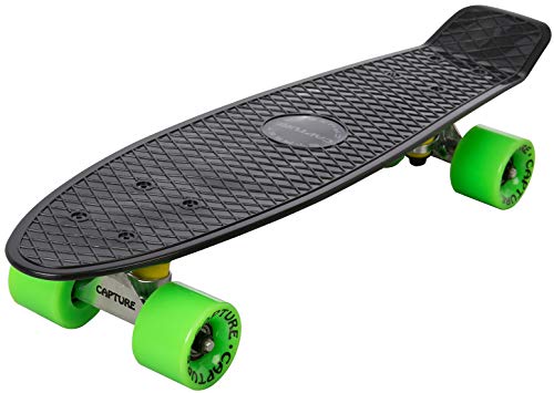 Capture Outdoor Mini Street Cruiser Skate 56 cm 22,5", monopatín retro vintage, rodamientos ABEC 7, para practicar en ciudad, parques, etc.