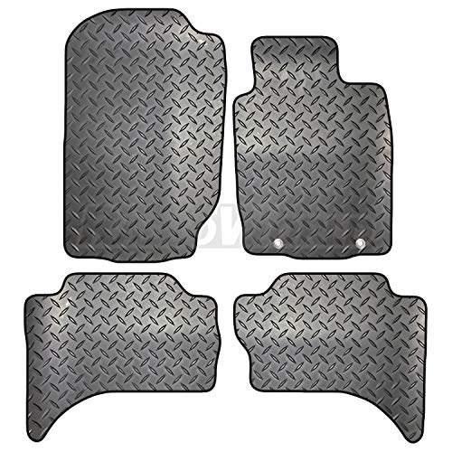 Carsio ZCUT-3661-(40 x 2) Alfombrillas de Goma a Medida, 4 Piezas, 2 Clips para Adaptarse – Mitsubishi L200 a Partir de 2015, Color Negro