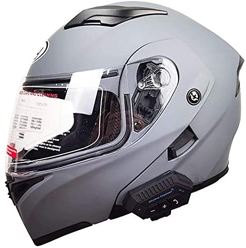 Casco de motocicleta de timón con auriculares Bluetooth Casco plegable Modular Modular Fullface Fullface Helm Mujeres para adultos Casco Integral de Hombre Casco protector con Sun Visor Roller Scooter