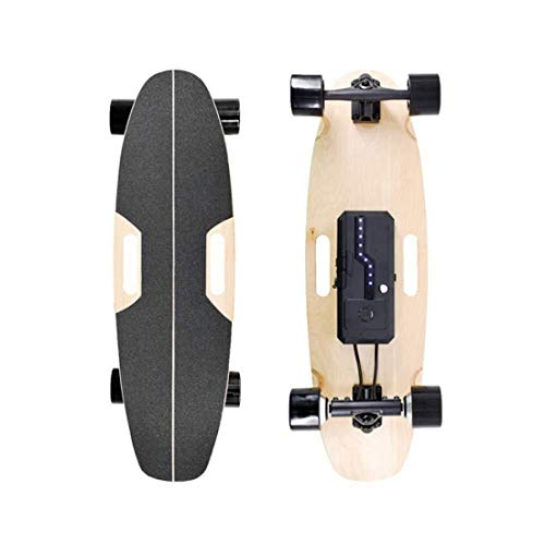 CCDYLQ Monopatín eléctrico Juvenil eléctrica Longboard con Control Remoto inalámbrico, 12 mph Velocidad máxima, 4,3 Millas de Alcance, 7 Capas de Arce Longboard para Adultos y jóvenes