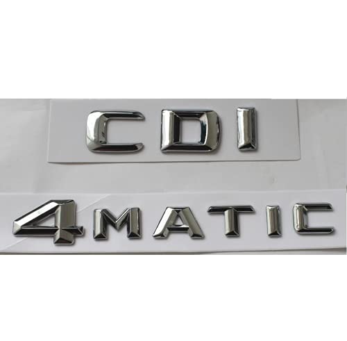 CDI 4MATIC - Pegatina para maletero de coche, letras traseras y letras, emblema y emblemas, para Mercedes Benz Mercedes-Benz AMG (CDI 4MATIC, cromo? plateado brillante?)