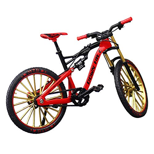 Cicony Mini Dedo Bicicletas 1:10 Dedo Mountain Bikes Metal Miniatura Juguetes para Colección - Rosa Roja, Free Size