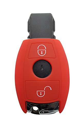 CK+ Mercedes - Carcasa de silicona para llave de coche con 2 botones, para A-B-C-E-G-V-S AMG CLA CLS – Rojo