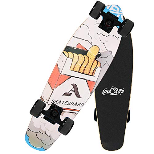 CNSTZX Cruiser Skateboard para Adultos, Land Surfing Big Fish Cruiser Deck Complete Monopatines de Cuatro Ruedas para Principiantes/Profesionales, Longboard Pequeño Ligero Súper Genial