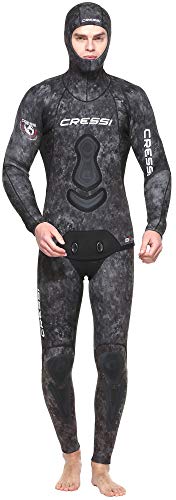 Cressi Apena Men Complete Wetsuit 3.5mm Traje Profesional de Apnea y Pesca, Hombre, Gris/Verde, L/4