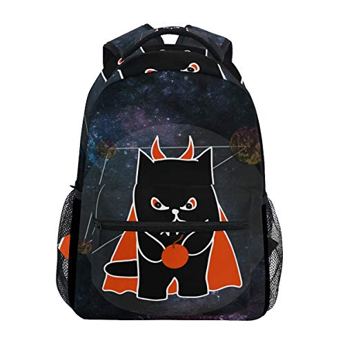 Espacio Diablo Gato Mochila Escolar Impermeable Mochilas Escolares para Estudiante Adolescentes Niñas Niños