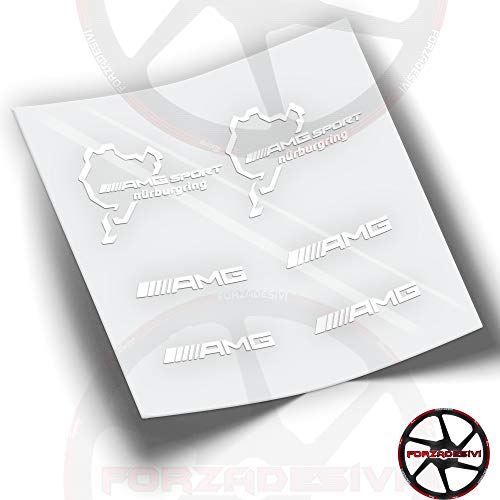 FA40 Pegatinas AMG Mercedes Sport NÜRBURGRING Stickers ADESIVO AUTOCOLLANTS AUFKLEBER (Blanco)