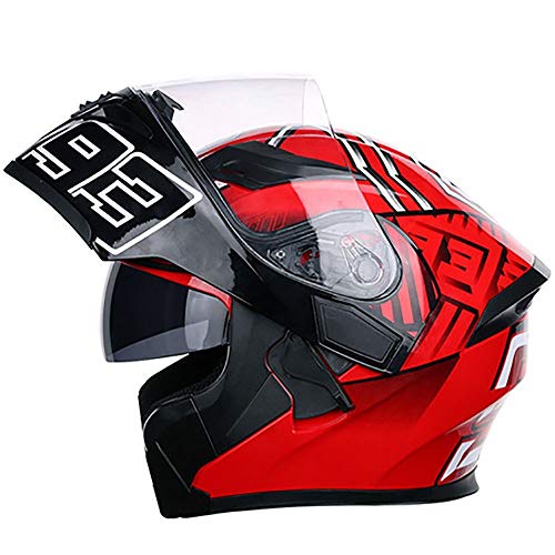 FAGavin Casco de motocicleta rojo Spider Cross Country Mountain Casco de motocicleta de cara completa para bicicleta clásica MTB DH Racing Casco Motocross Downhill (tamaño: L)