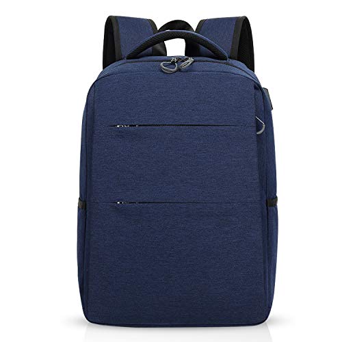 FANDARE Mochila para portátiles, 15.6 Pulgadas Mochila USB Mochila de Portátil Bolso, Impermeable Bolsa Viajes para Colegio Viaje Negocios, Hombre/Mujer, Impermeable Poliéster Azul