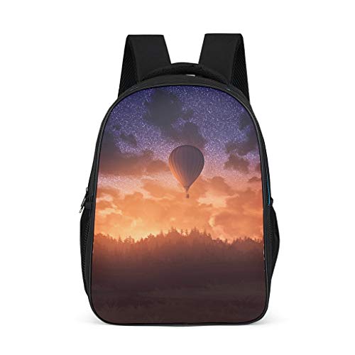 Fantasy globos amanecer, bosque y cielo, mochila impresa en 3D para estudiantes, mochila escolar, mochila infantil, adecuada para niños
