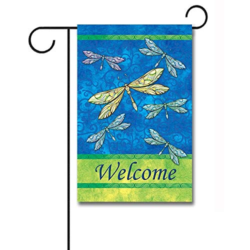 FengLiuAiShuaiGe Bandera Nacional Bienvenido Dragonfly Flight Spring Garden Flag 12.5 'x18' -One_Color-