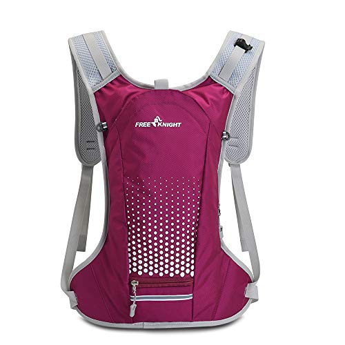 Free Knight Mochila para bicicleta de 6 l, impermeable, transpirable, con organizador para casco, mochila de hidratación para ciclismo, equitación, correr, senderismo, senderismo, rojo, rosa