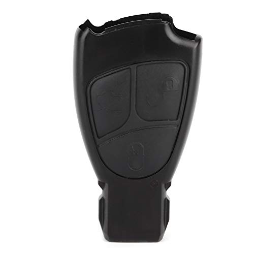 Funda para llave de coche, Fydun plástico ABS para coche 3 botones Mando a distancia para llave a distancia Bolsa de seguridad apta para W203 W211 W204 (Negro)