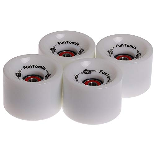 FunTomia 4 ruedas para longboard/monopatín (Big Wheels) de 70 x 51 mm, 80 A o 70 x 51 mm, 86 A, incluye rodamientos Mach1®