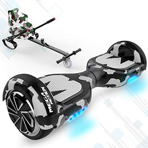 GEARSTONE HoverBoard+Hoverkart monopatín con Bluetooth e iluminación LED 6,5 pulgadas Scooter eléctrico Self Balance Scooter E Overboard para niños y adolescentes