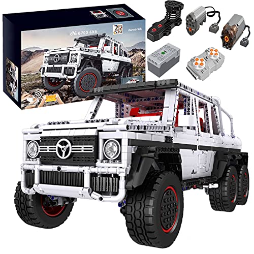 GILE Técnica teledirigida todoterreno para Mercedes G600, Mould King 13061, 2,4 G/aplicación, modelo Off-Roader 6x6 con motor y mando a distancia, 3686 piezas, compatible con la técnica Lego