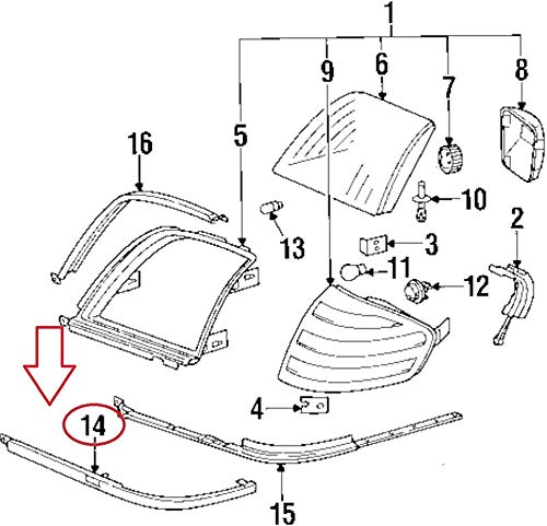 GTV INVESTMENT MB SL R129 - Moldura inferior para faro delantero izquierdo A1298260777