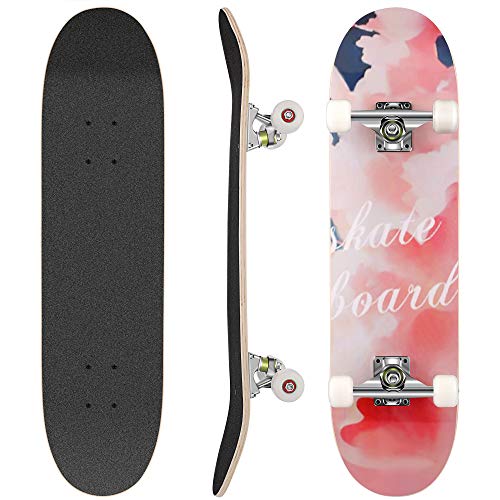 Hikole Skateboard Completo, Pro 31 Pulgadas Monopatín para Adolescentes Principiantes Niñas Niños Adultos, 9 Capas Monopatín de Madera de Arce (8)