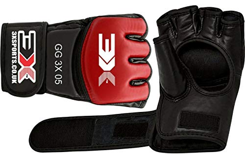 Hombres Guantes De MMA Para Aferramiento, Muay Thai Mitón De Boxeo Guante De Kickboxing En Jaula Mitones De Combate De Cuero De Piel Maya,Krav Maga, Luchando, Saco De Boxeo, Deportes De Combate