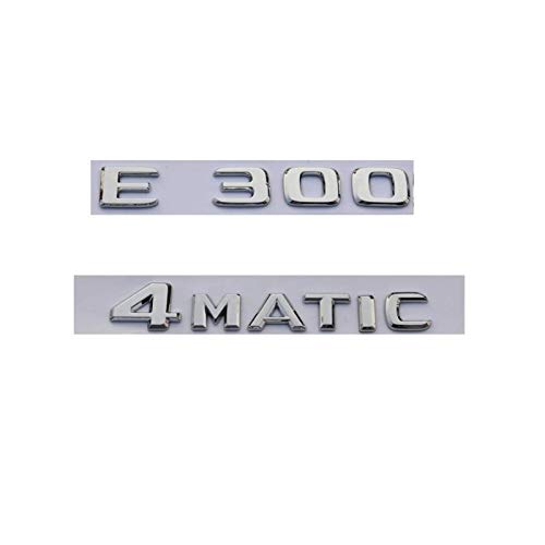 HONGYOU Insignia cromada de ABS para la parte trasera del coche, emblema para Mercedes Benz Clase E E300 4MATIC 2017 2018 2019 2020 (Shiny Plata, 4MATIC)