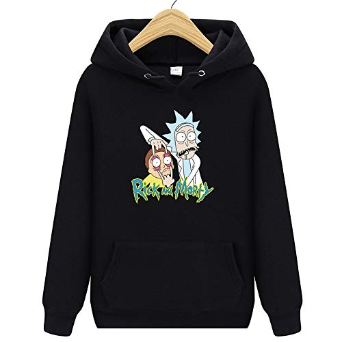 HOSD 2019 Nuevo Rick Morty con Capucha Hombres Mujeres Sudaderas con Capucha Sudaderas Hombres Monopatines Sudadera con Capucha de algodón Masculino