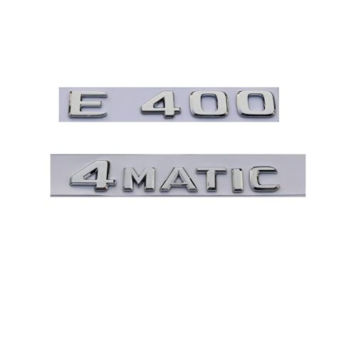 Insignia de letras de tronco trasero de ABS cromado para Mercedes Benz W212 W213 Clase E E400 4MATIC (E400 4MATIC, cromo y plateado brillante?)