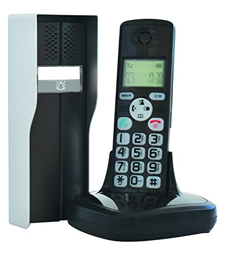 Intercomunicación sin hijo exterior - interior de intercomunicación - Intercom construcción - audio inalámbrico de intercomunicación de los DECT DuoPhone 150 - PAS0001 SCS Sentinel, Negro