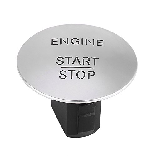Interruptor de encendido del motor - Botón de arranque y parada sin llave Interruptor de encendido del motor para Mercedes 2215450714 Plata