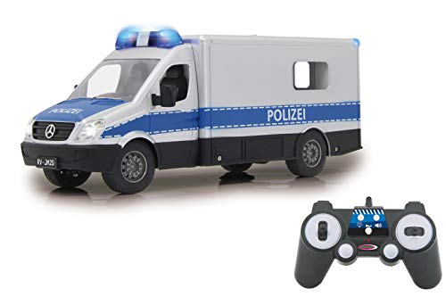 Jamara 405165-Mercedes Sprinter 1:16 Polizei Azul 2,4GHz – Multijugador, Luces, Ruidos, Color Plata (405165)