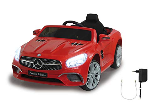 Jamara 460437 Ride-on Mercedes-Benz SL 400 Rojo 12V-Arranque sin Llave, Slot Micro SD, USB, AUX, Luces LED, Claxon, Batería Potente, Ruedas con Anillo de Goma Ultra-Grip, Color