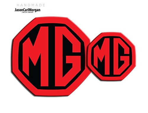 JasonCarlMorgan MG ZR LE500 - Insignias de inserción delantera y trasera (59 mm/95 mm), color negro y rojo