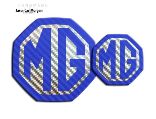 JasonCarlMorgan MG ZR LE500 - Insignias de inserción delantera y trasera (fibra de carbono, 59 mm/95 mm)