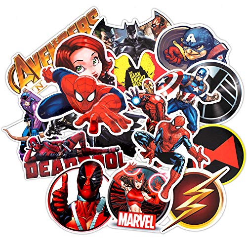 JZLMF Marvel Hero Skateboard Trolley Box Pegatina monopatín Motocicleta Casco Pegatina Dibujos Animados Pegatina Impermeable Graffiti Pegatina 30 Piezas