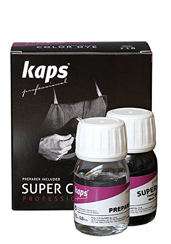 Kaps Tinte con Imprimación para Zapatos y Bolsos Textiles Y de Cuero Natural Y Sintético, Super Color And Preparer, 70 Colores (129 - marrón claro)