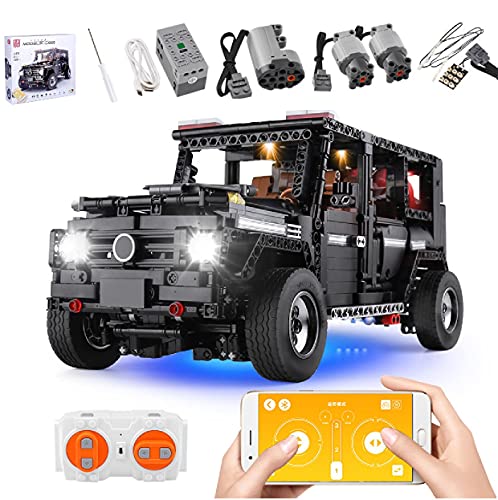 KEAYO Modelo todoterreno para Mercedes G500, Mould King 13070, tecnología de control remoto grande con motor y luz, bloques de montaje, compatible con Lego Technic